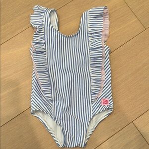 Ruffle Butts Blue & White Striped One-Piece Swimsuit